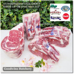 Beef Ribeye lip-on USDA CHOICE frozen whole cut +/- 8kg price/kg brand SWIFT - PREORDER 2-3 days notice (Scotch-Fillet / Cube-Roll)